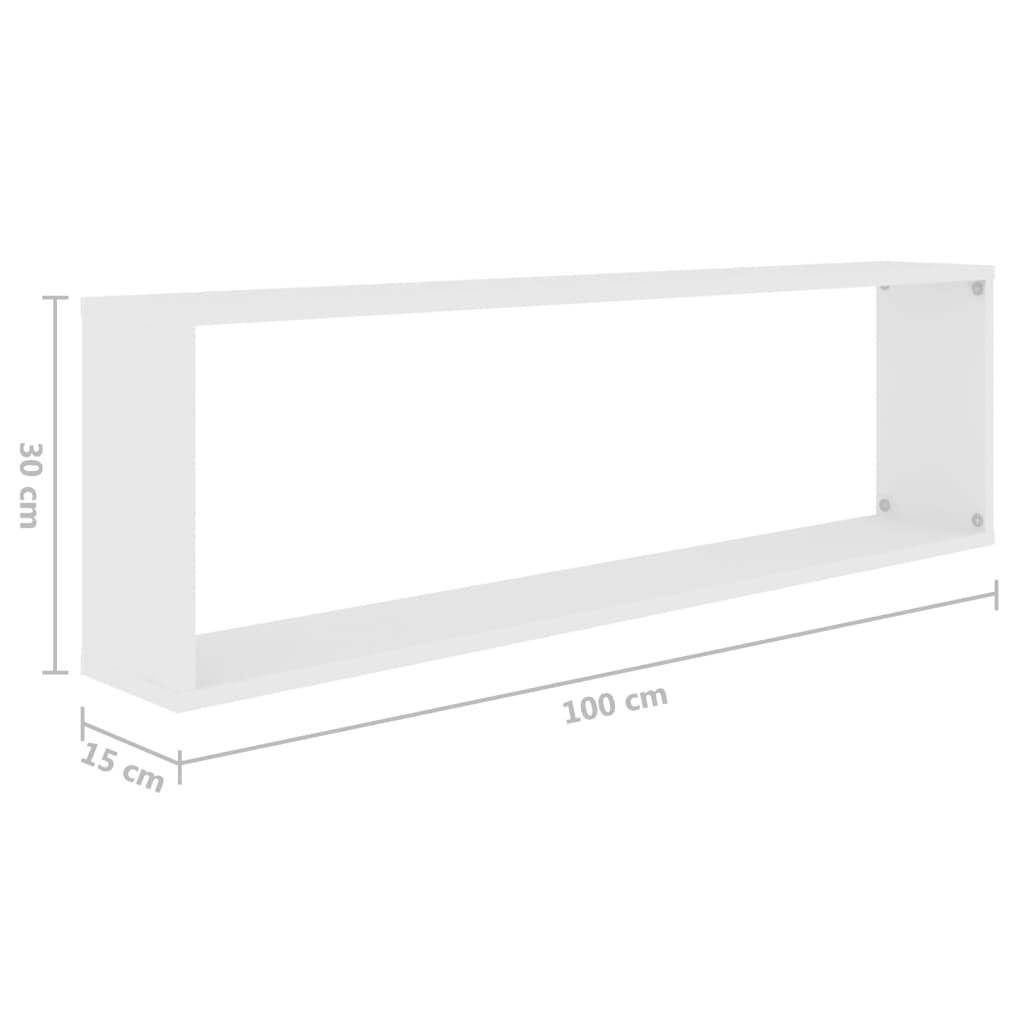 Mensole Parete a Cubo 2 pz Bianco 100x15x30 cm in Multistrato cod mxl 53364