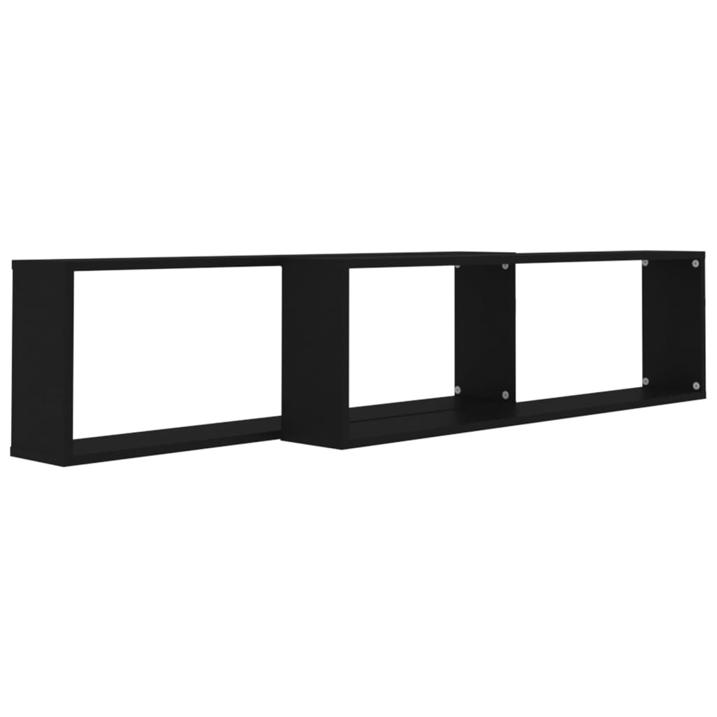 Mensole Parete a Cubo 2 pz Nero 100x15x30 cm in Truciolato cod mxl 33615