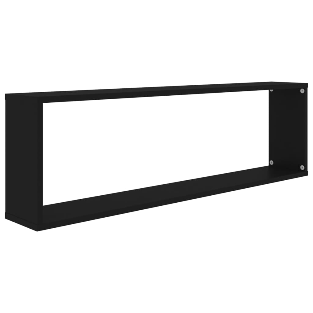 Mensole Parete a Cubo 2 pz Nero 100x15x30 cm in Truciolato cod mxl 33615