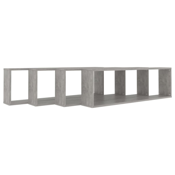 Mensole a Cubo 4 pz Grigio Cemento 100x15x30 cm in Truciolato 807092