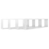 Mensole Parete a Cubo 4 pz Bianco Lucido 100x15x30cm Truciolato cod mxl 33579