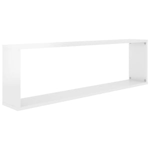 Mensole Parete a Cubo 4 pz Bianco Lucido 100x15x30cm Truciolato cod mxl 33579