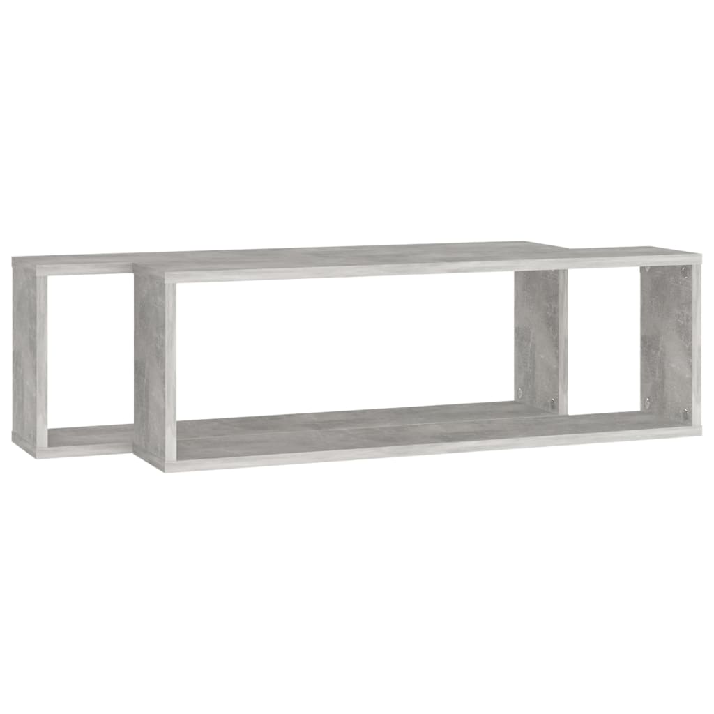 Mensole a Cubo 2 pz Grigio Cemento 80x15x26,5 cm in Truciolato cod mxl 52937