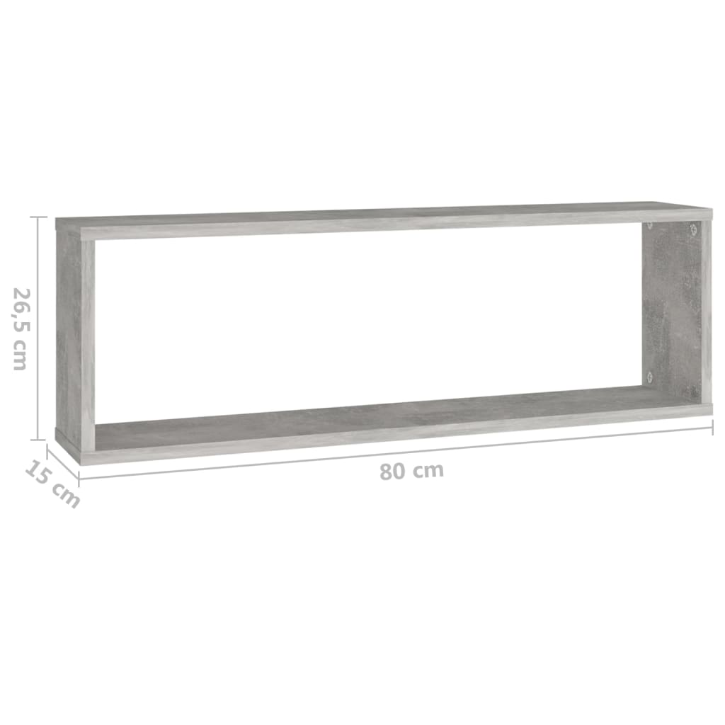 Mensole a Cubo 4 pz Grigio Cemento 80x15x26,5 cm in Truciolato cod mxl 51129