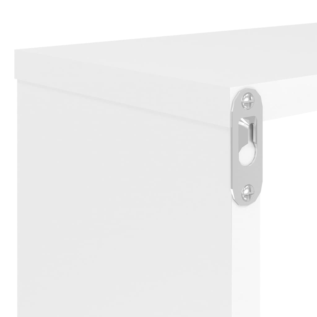 Mensole Parete a Cubo 2pz Bianco Lucido 80x15x26,5cm Truciolato cod mxl 57944