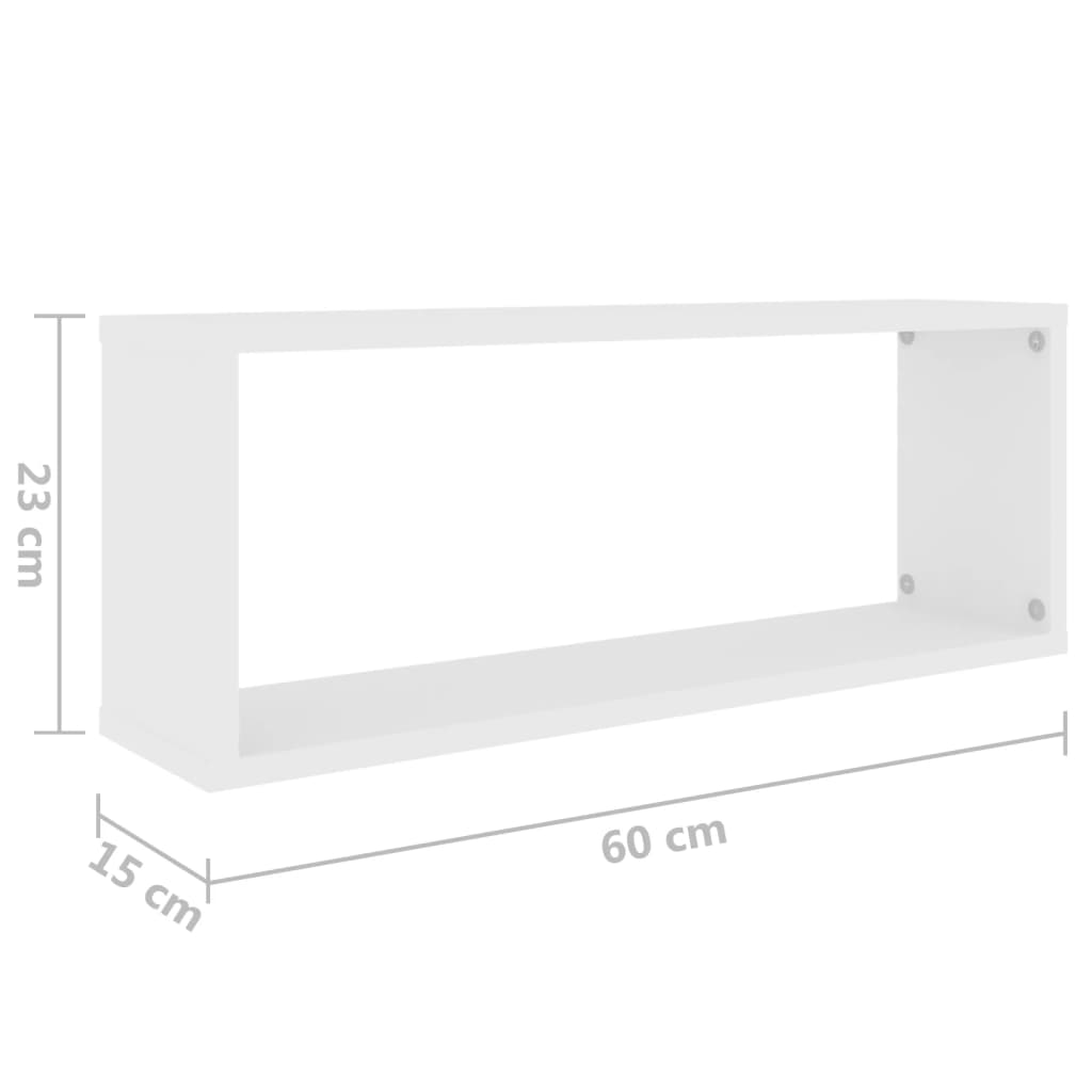 Mensole Parete a Cubo 4 pz Bianche 60x15x23 cm in Truciolato 807134