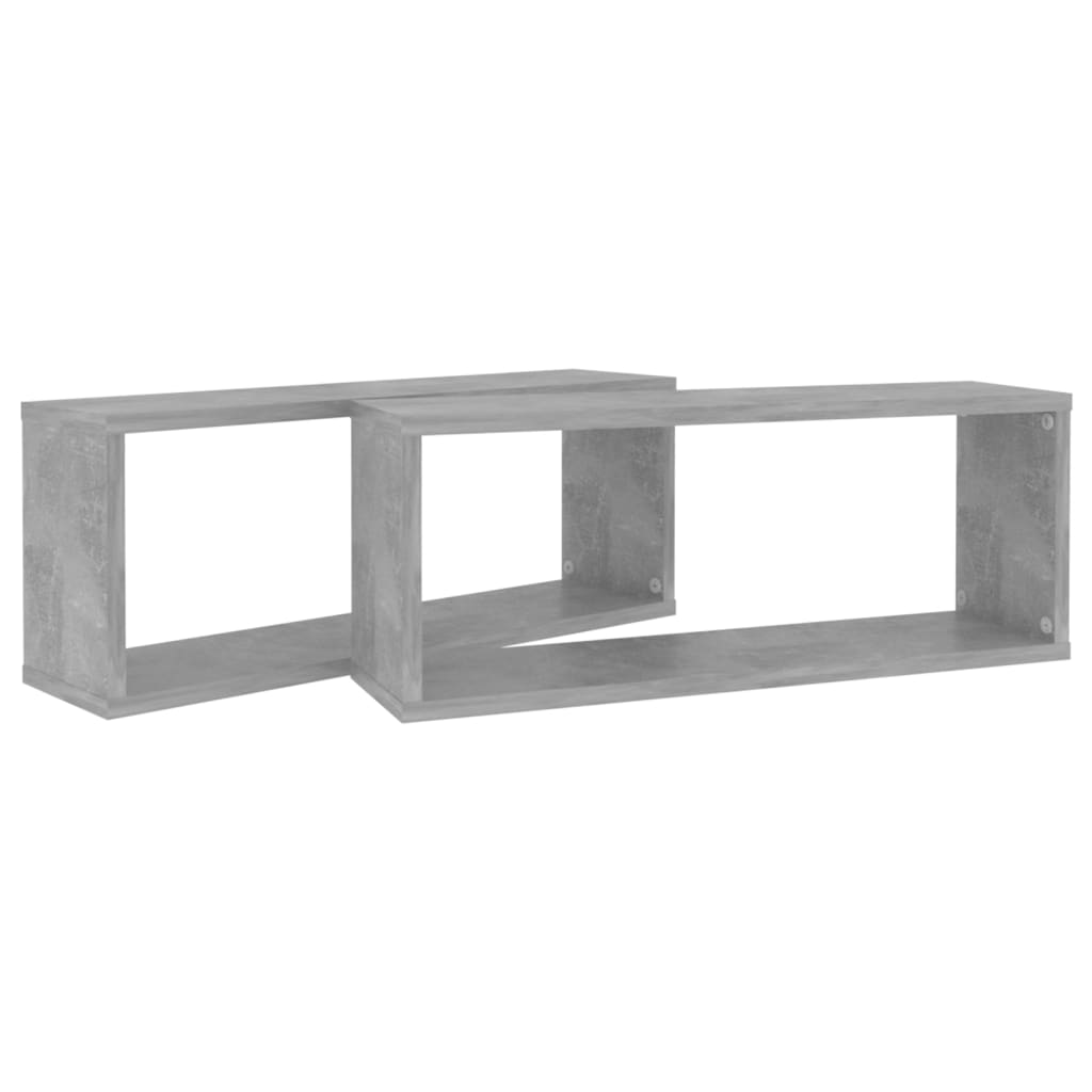 Mensole Parete a Cubo 2pz Grigio Cemento 60x15x23 cm Truciolato cod mxl 51728