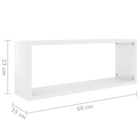 Mensole Parete a Cubo 4 pz Bianco Lucido 60x15x23 cm Truciolato cod mxl 51696