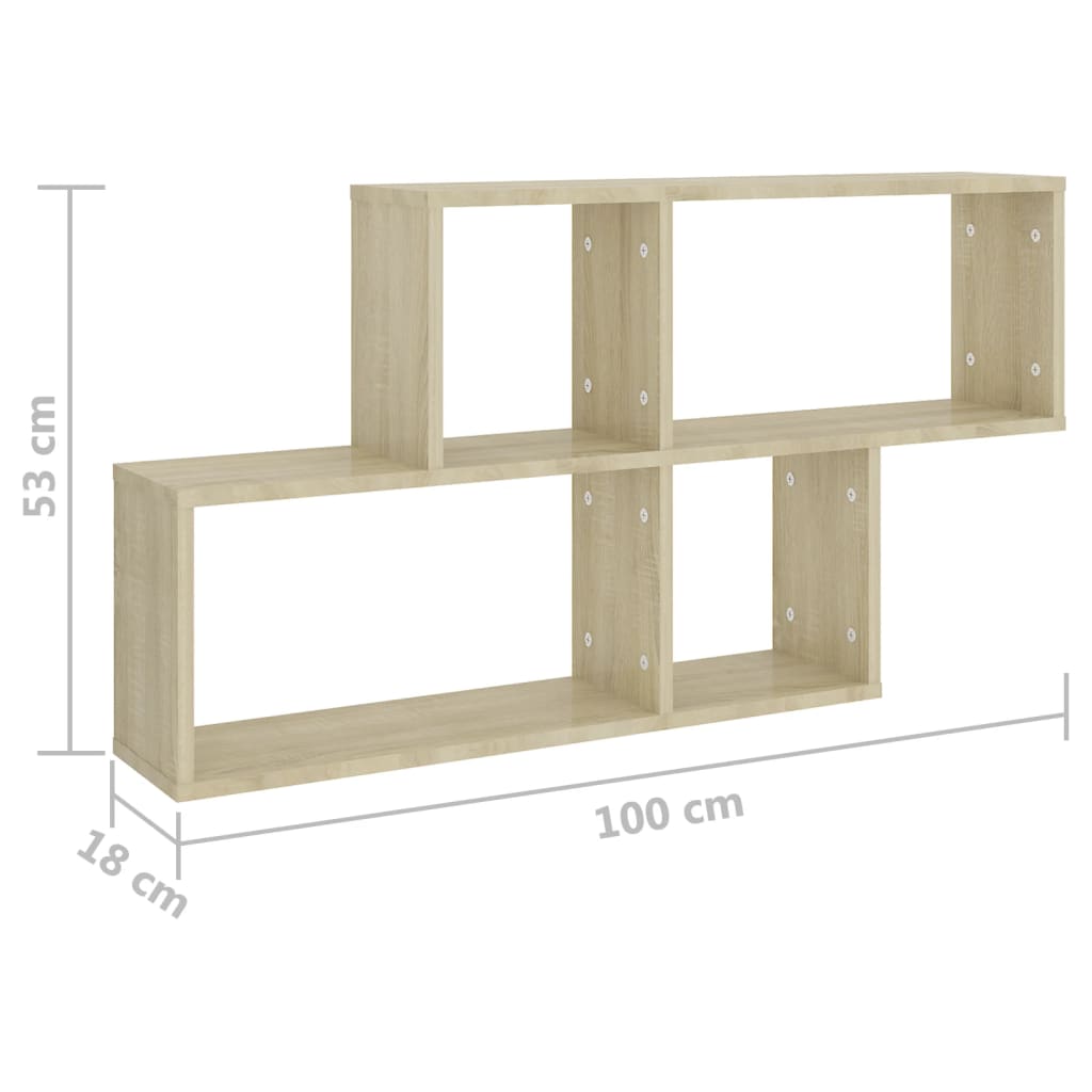 Scaffale a Parete Rovere Sonoma 100x18x53 cm in Truciolato cod mxl 70047