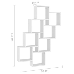 Mensola da Parete a Cubo Nera 90x15x119 cm Truciolato 807178