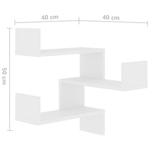 Scaffale Parete Angolo Bianco 40x40x50 cm in Legno Multistrato cod mxl 33652