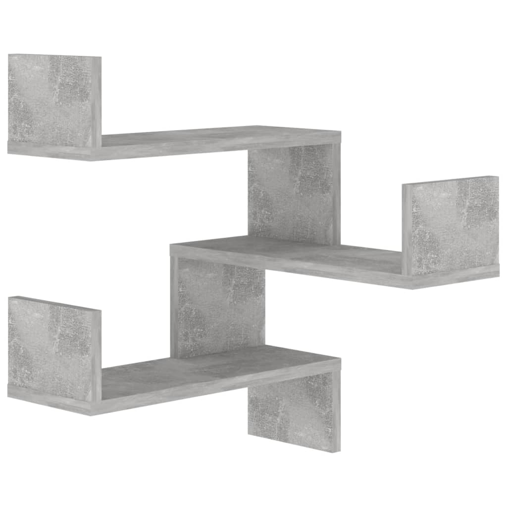 Scaffale Angolare Parete Grigio Cemento 40x40x50 cm Truciolato 807231