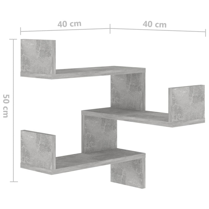 Scaffale Angolare Parete Grigio Cemento 40x40x50 cm Truciolato 807231