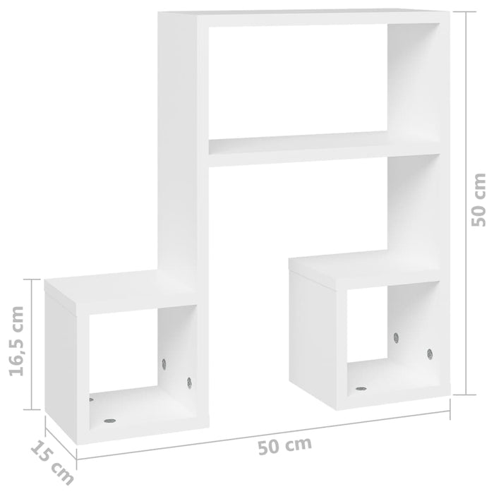 Mensole a Muro 2 pz Bianco 50x15x50 cm in Multistrato cod mxl 43480