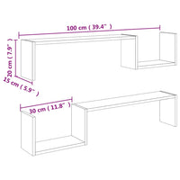 Mensole a Muro 2 pz Rovere Sonoma 100x15x20 cm Truciolato cod mxl 47883