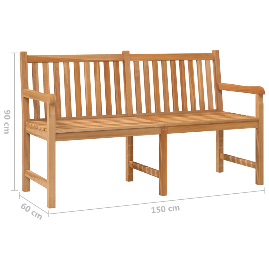 Panchina da Giardino 150 cm in Legno Massello di Teak cod mxl 46007