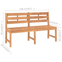 Panca da Giardino 150 cm in Legno Massello di Teak cod mxl 45685