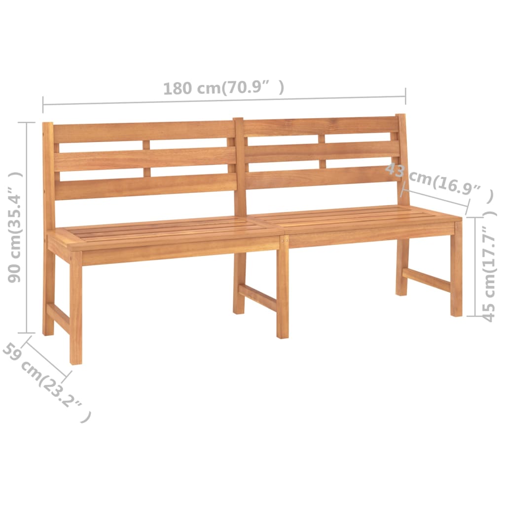 Panchina da Giardino 180 cm in Legno Massello di Teak 316636