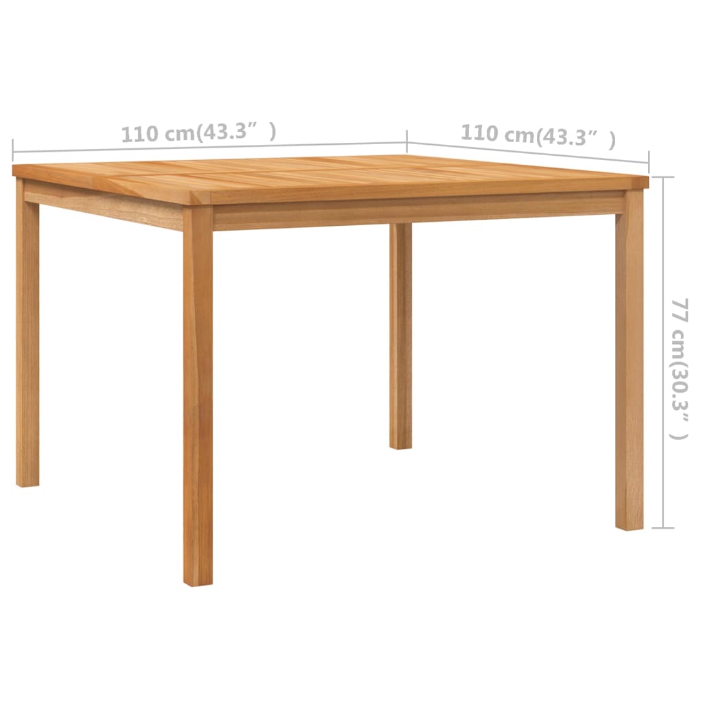 Tavolo da Pranzo per Giardino 110x110x77 cm in Massello di Teak cod mxl 78098