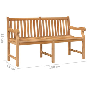 Panca da Giardino 150 cm in Legno Massello di Teak