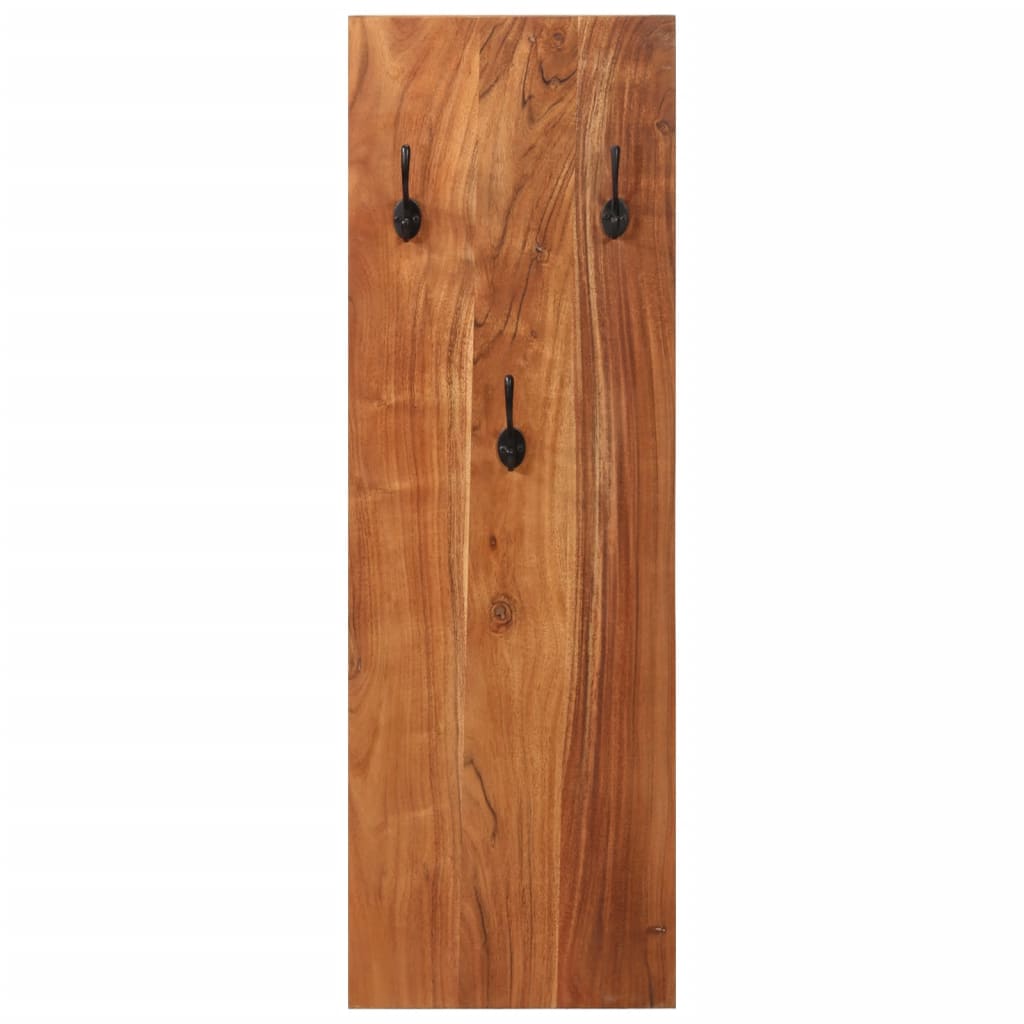 Appendiabiti a Parete 2 pz 36x3x110cm Legno Massello di Acacia 337068