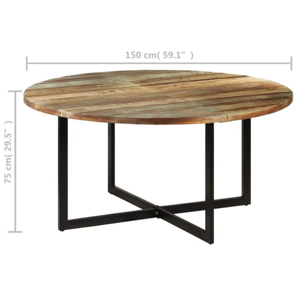 Tavolo da Pranzo 150x75 cm in Legno Massello di Recupero 337074