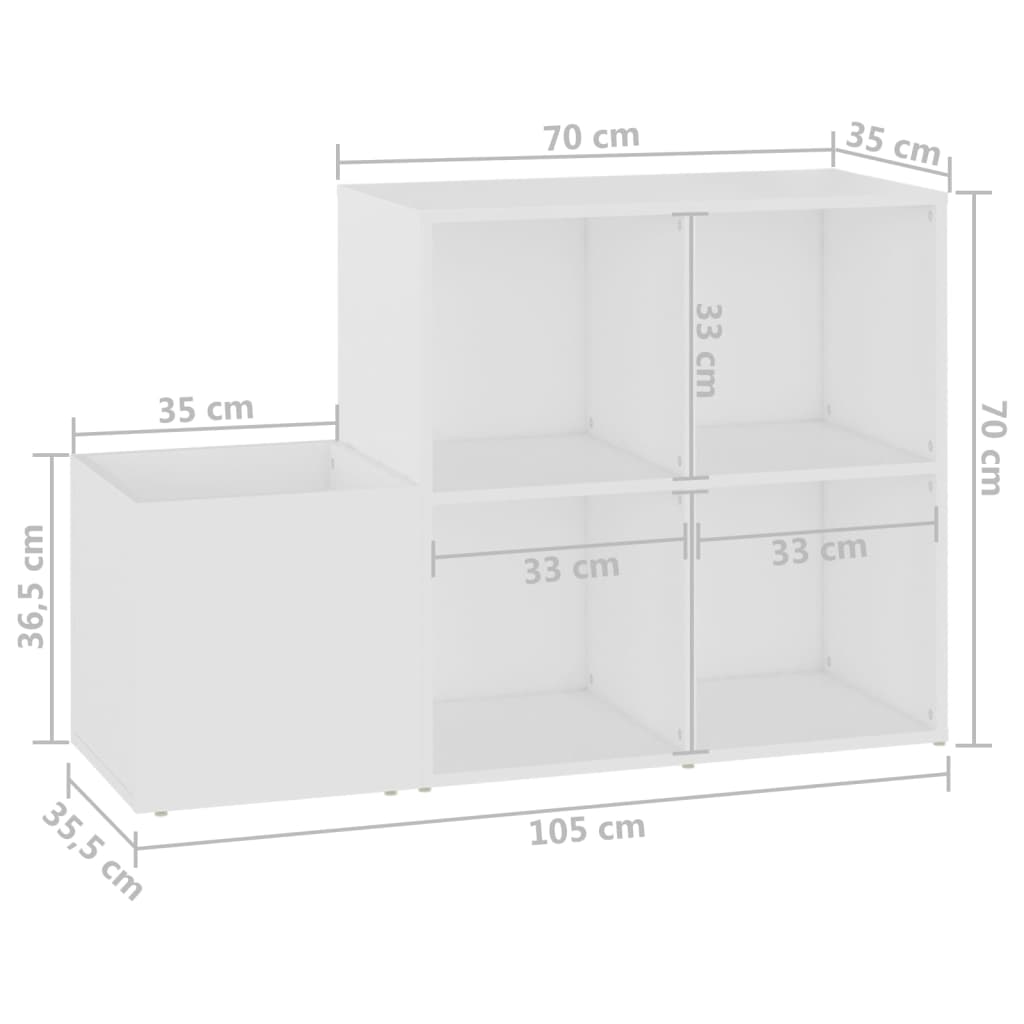 Scarpiera da Ingresso Bianca 105x35,5x70cm in Legno Multistrato cod mxl 51357