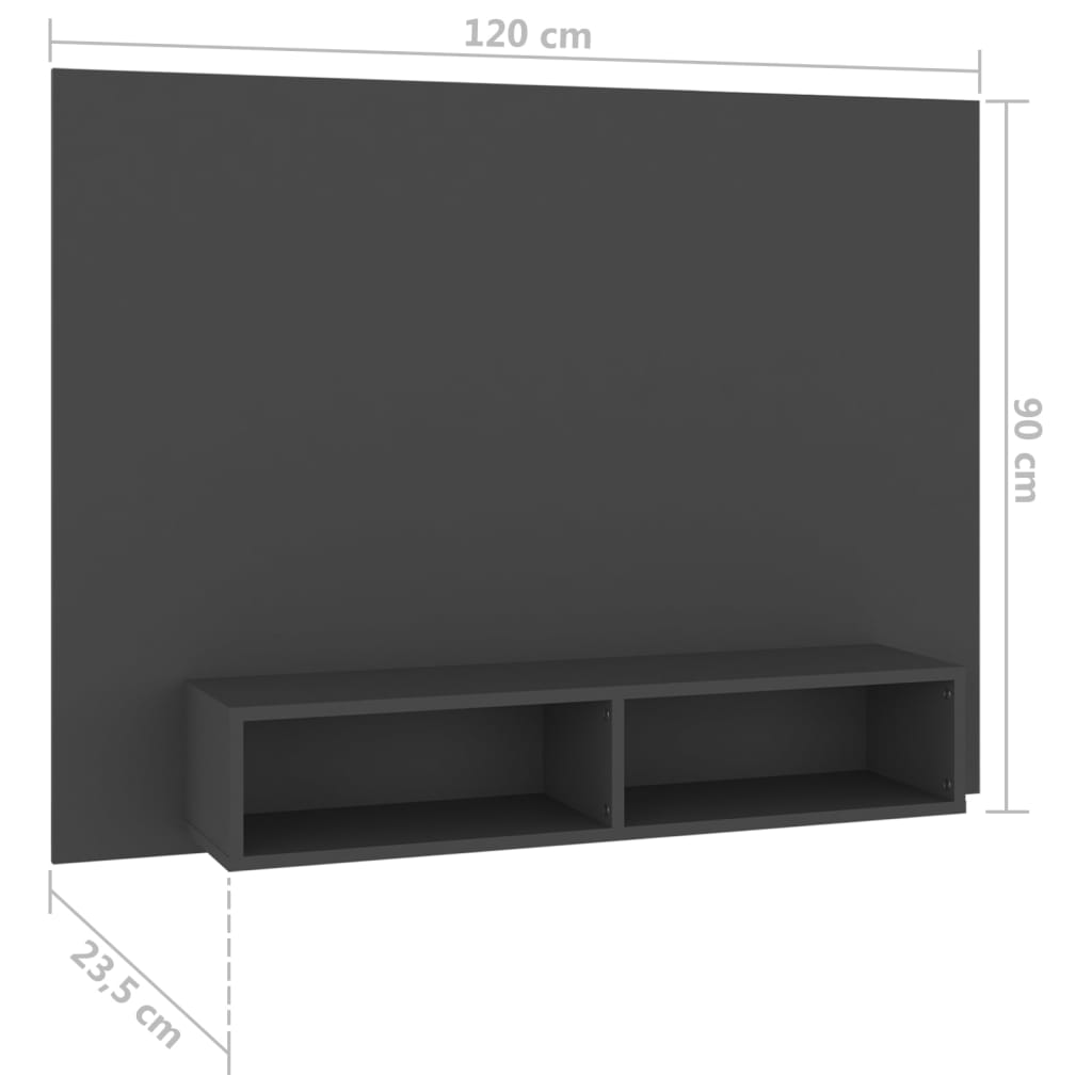 Mobile Porta TV a Muro Grigio 120x23,5x90cm in Truciolato cod mxl 10280