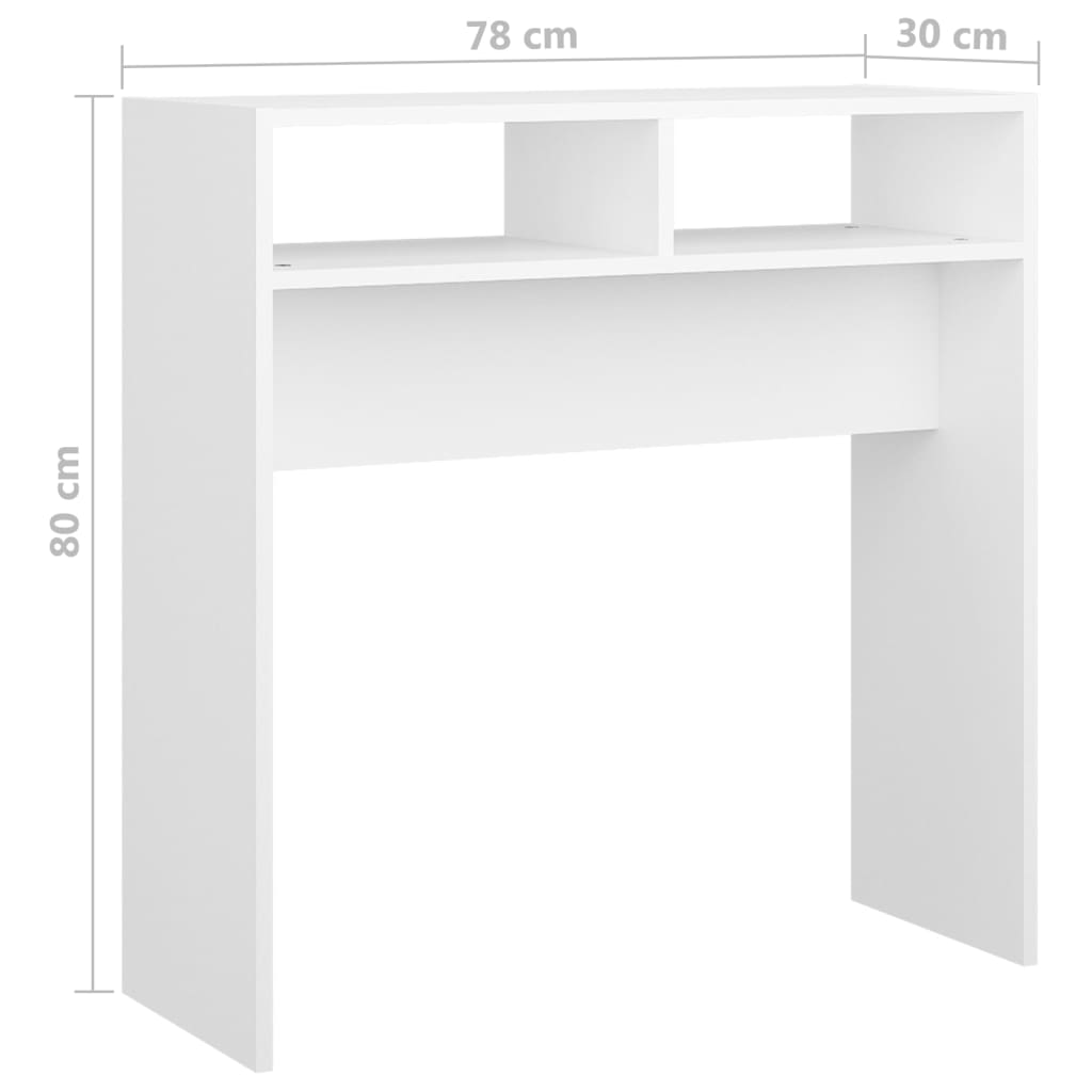 Tavolo Consolle Bianco 78x30x80 cm in Truciolato