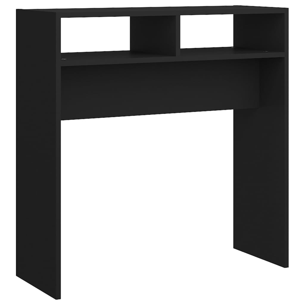 Tavolino Consolle Nero 78x30x80 cm in Legno Multistrato cod mxl 29827