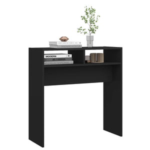 Tavolino Consolle Nero 78x30x80 cm in Legno Multistrato cod mxl 29827