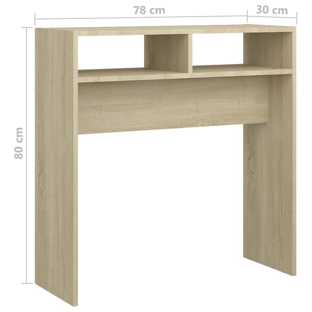 Tavolo Consolle Rovere Sonoma 78x30x80 cm Truciolato