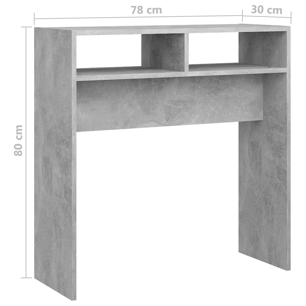 Tavolo Consolle Grigio Cemento 78x30x80 cm in Truciolato cod mxl 6423