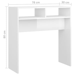 Tavolo Consolle Bianco Lucido 78x30x80 cm in Truciolato cod mxl 8847