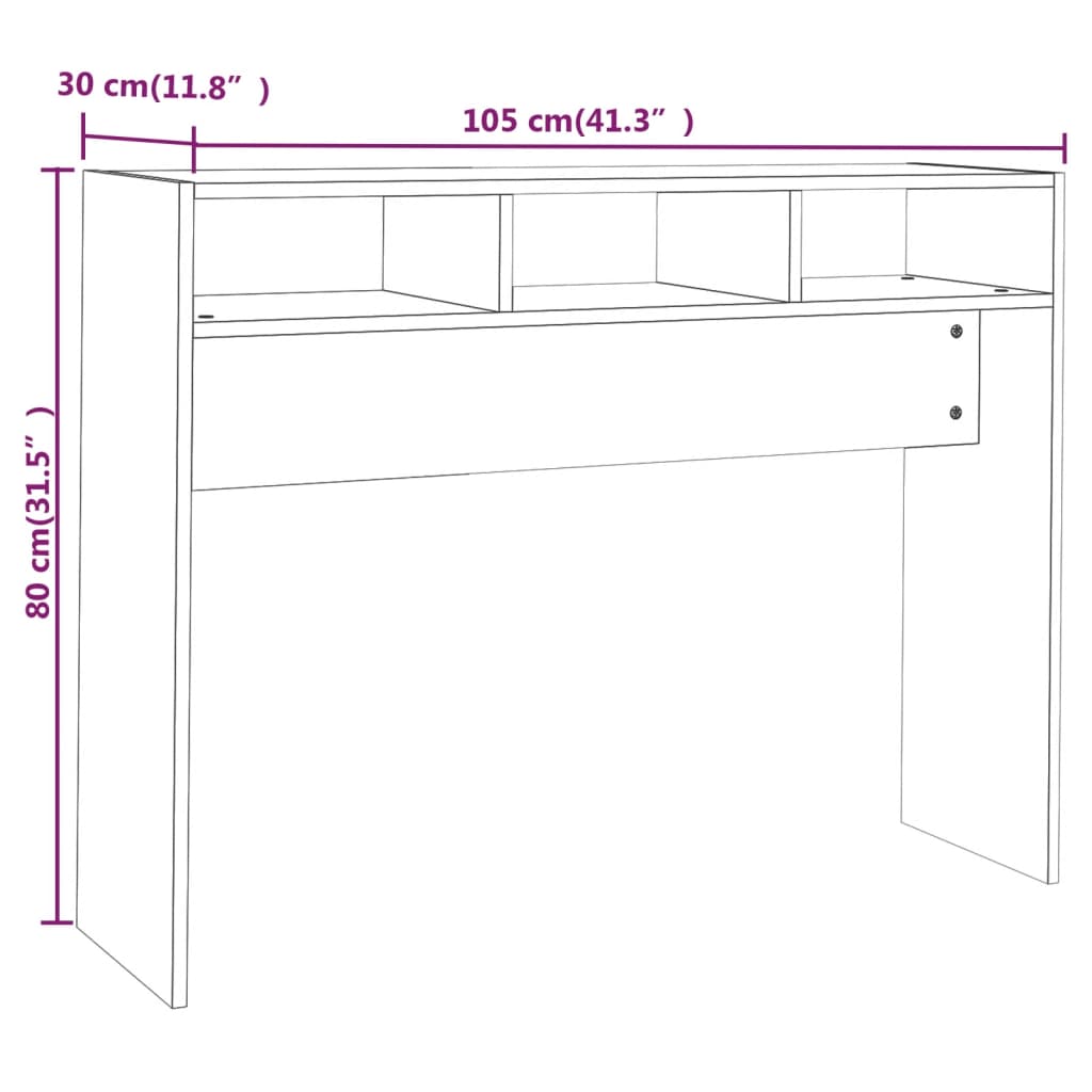 Tavolo Consolle Bianco 105x30x80 cm in Truciolato