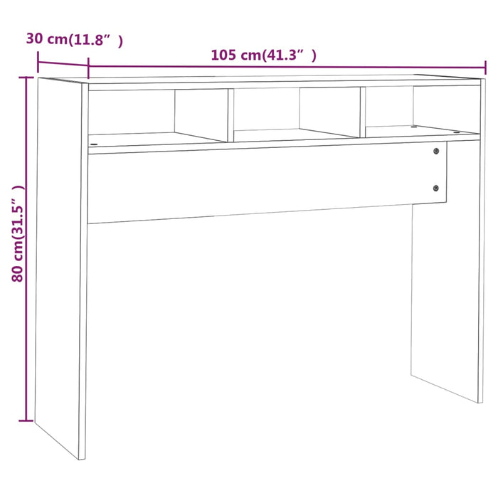 Tavolo Consolle Nero 105x30x80 cm in Truciolato