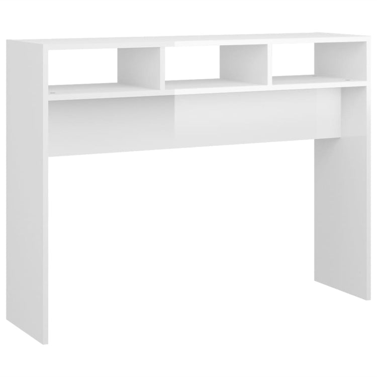 Tavolo Consolle Bianco Lucido 105x30x80 cm in Truciolato