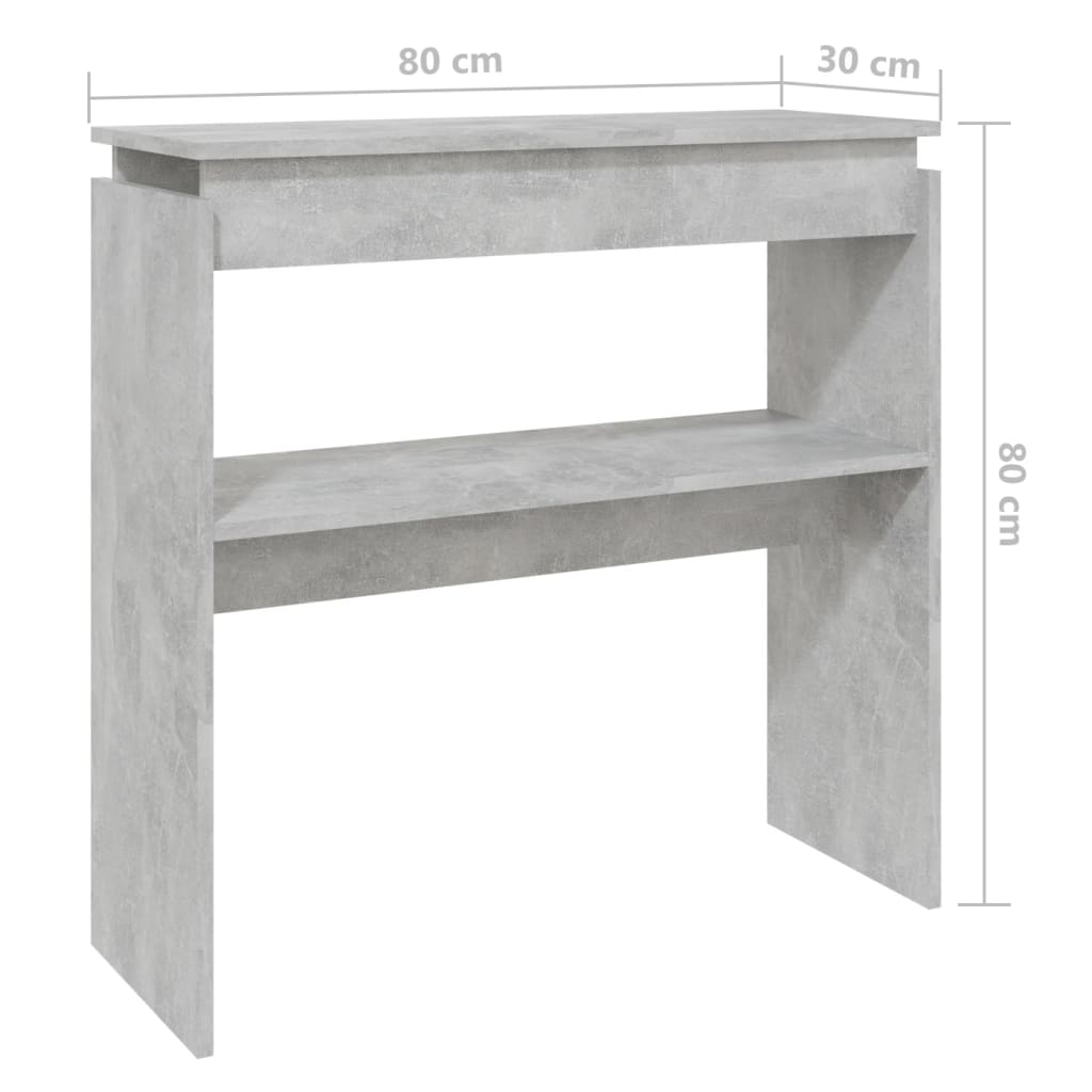 Tavolo Consolle Grigio Cemento 80x30x80 cm in Truciolato 808318