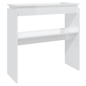 Tavolo Consolle Bianco Lucido 80x30x80 cm in Truciolato cod mxl 13134