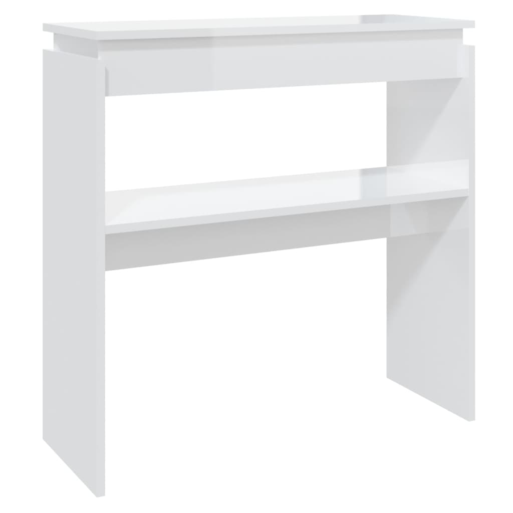 Tavolo Consolle Bianco Lucido 80x30x80 cm in Truciolato 808320