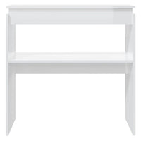 Tavolo Consolle Bianco Lucido 80x30x80 cm in Truciolato 808320