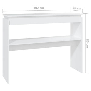 Tavolo Consolle Bianco 102x30x80 cm in Truciolato 808323