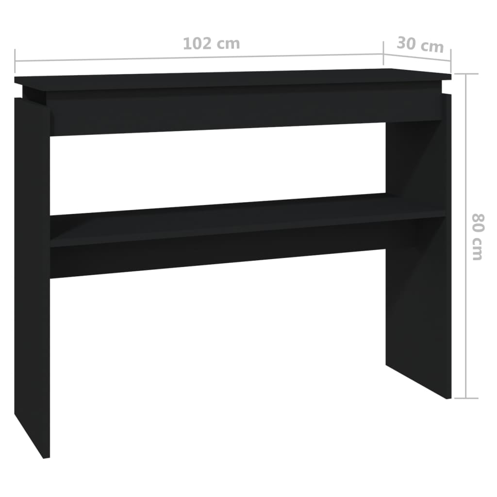 Tavolo Consolle Nero 102x30x80 cm in Truciolato 808324