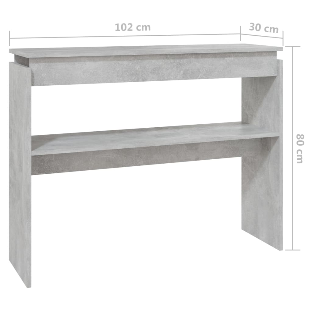 Tavolo Consolle Grigio Cemento 102x30x80 cm in Truciolato cod mxl 5627