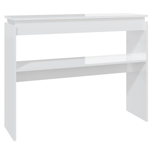 Tavolo Consolle Bianco Lucido 102x30x80 cm in Truciolato cod mxl 9057