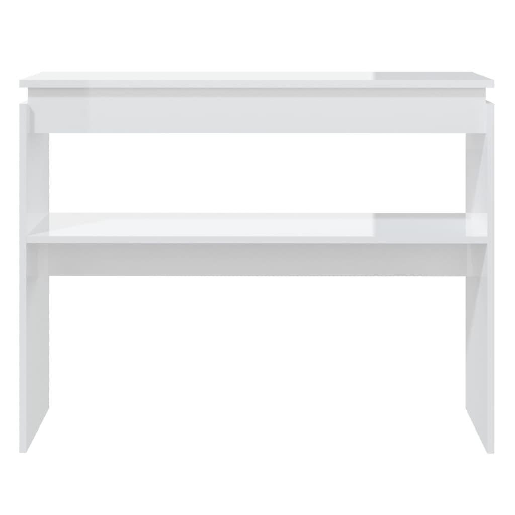 Tavolo Consolle Bianco Lucido 102x30x80 cm in Truciolato cod mxl 9057