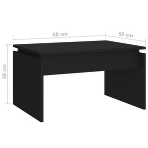 Tavolino da Salotto Nero 68x50x38 cm in Truciolato 808333