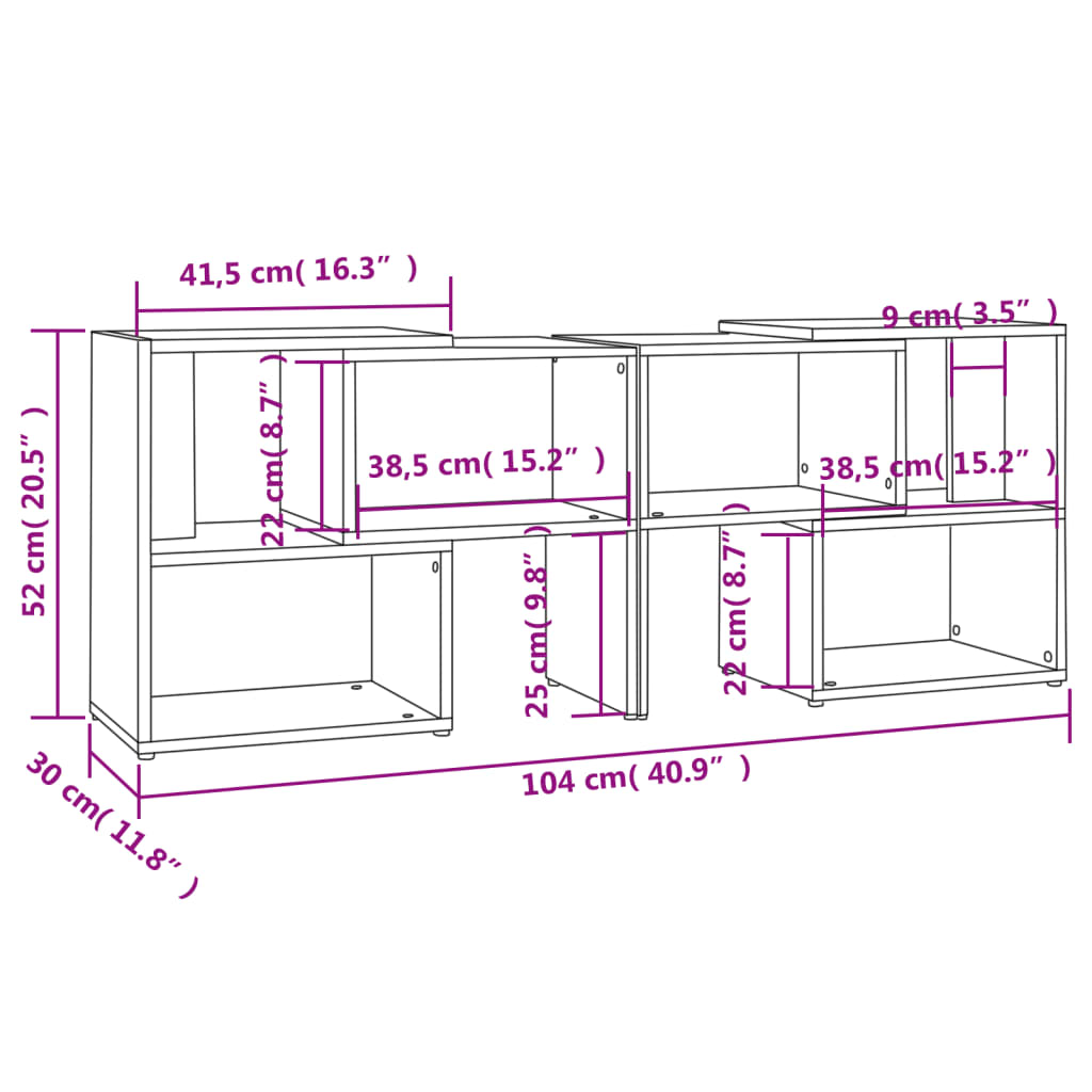 Mobile TV Bianco Lucido 104x30x52 cm in Truciolato cod mxl 5898