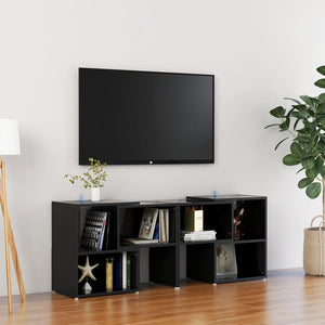 Mobile TV Nero Lucido 104x30x52 cm in Truciolato 808357