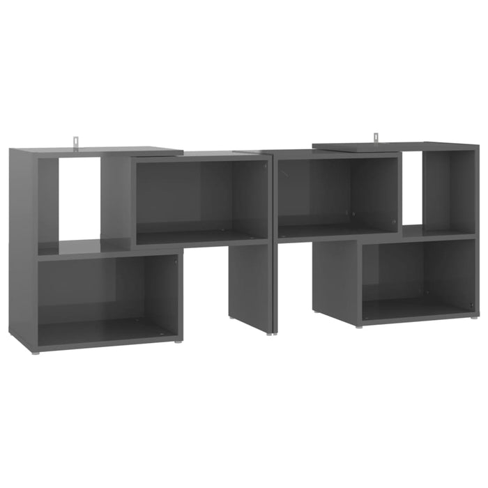 Mobile Porta TV Grigio Lucido 104x30x52 cm in Legno Multistrato 808358